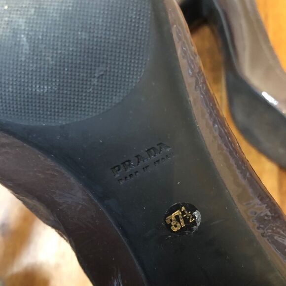 AUTH PRADA heels Patent Leather sz 37.5 - Picture 10 of 13